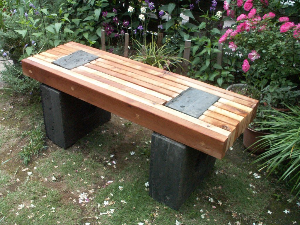 コンクリート木製ベンチ