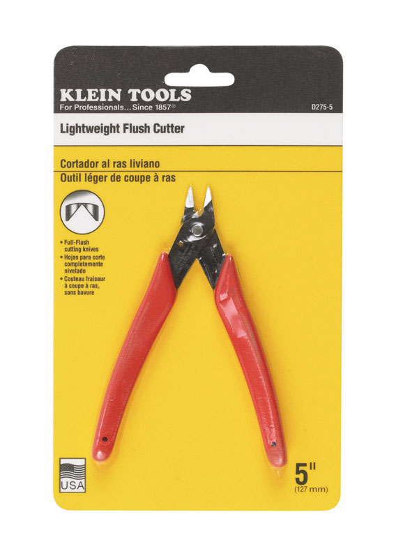 Klein Tools 合金鋼製ニッパー (D275-5) / PLIER FLUSH CUT FULL 5"
