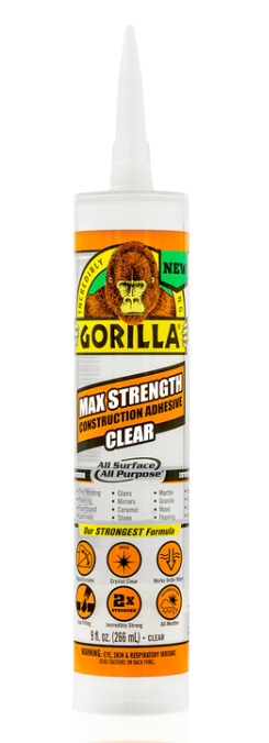 Gorilla Max Strength 建築用接着剤 12個セット (8212302) / MAX STRNG CONST ADHS 9OZ