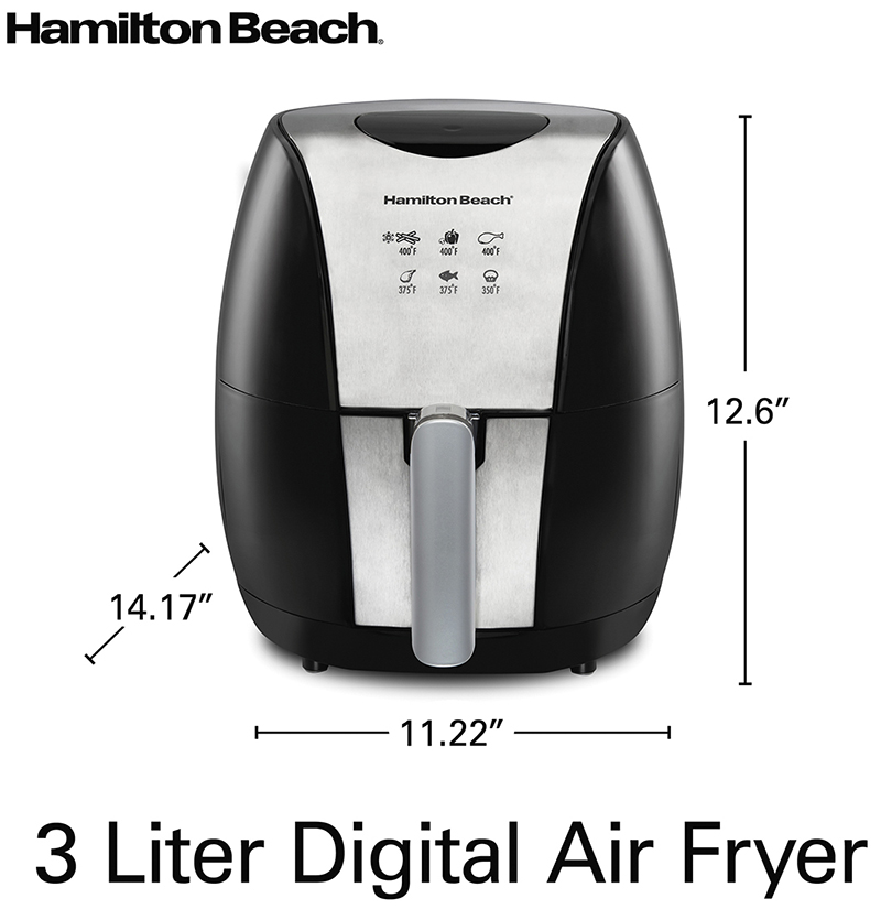 Hamilton Beach プログラム式エアフライヤー (35065) / AIR FRYER BLK/SLV 3.4QT