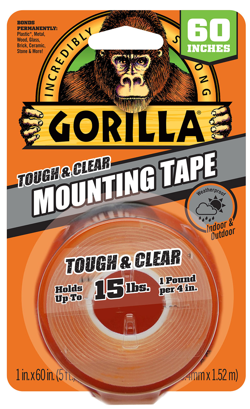 Gorilla Tough & Clear 両面式取付テープ クリアー 4個セット (104671) / MOUNTING TAPE 48" L CLR