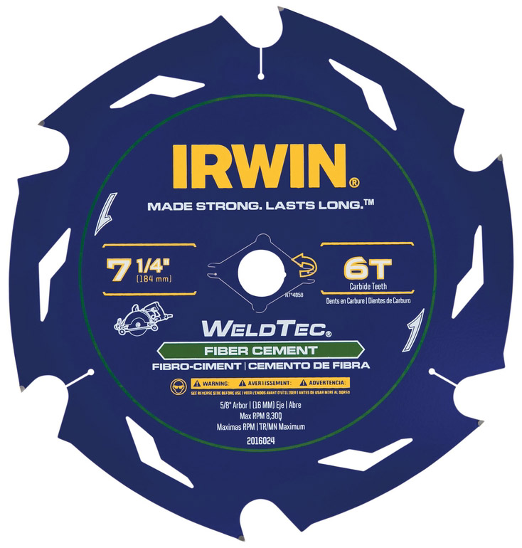 Irwin WeldTec 繊維セメント用ブレード (2016024) / FIBER CMNT BLADE 7-1/4"