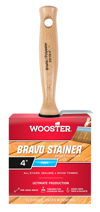 Wooster Bravo Stainer フラットペイントブラシ ( F5119-4) / BRAVO STAINER PNTBRSH 4"