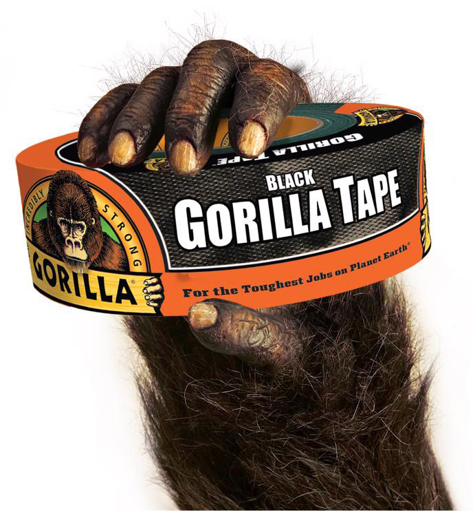 Gorilla ダクトテープ ブラック 6個セット (108084) / DUCT TAPE BLK 1.88"X50YD