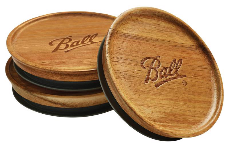 Ball 木製メイソンジャー用蓋 ワイドマウス (2141326) / Ball Wooden Lids Wide Mo