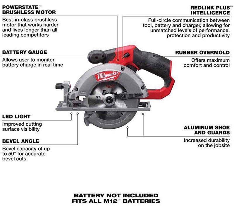 Milwaukee M12 Fuel コードレス式サーキュラーソー