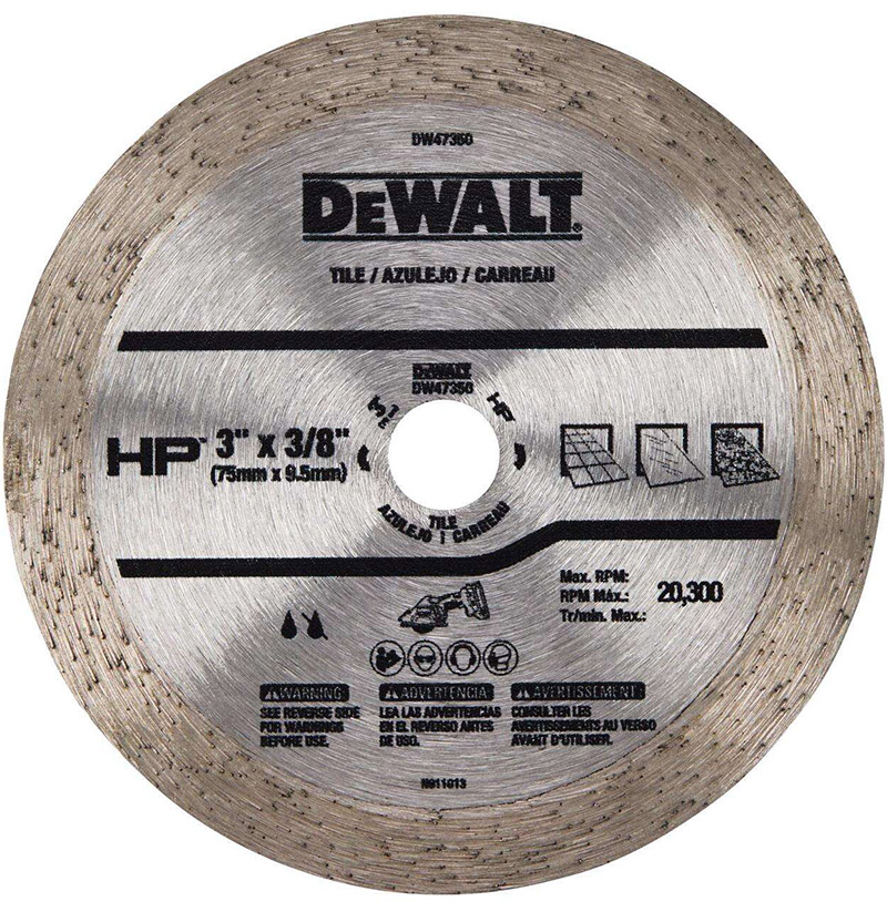DeWalt タイルブレード (DW47350) / TILE BLADE 3"D X 3/8"