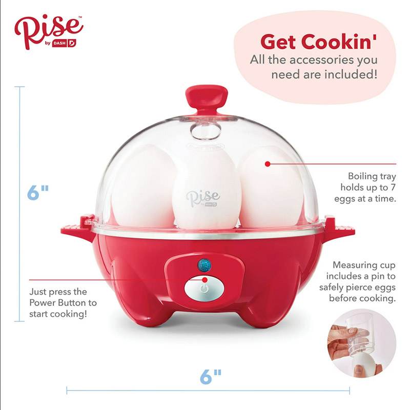 Rise by Dash エッグクッカー (REC005GBRR04) / EGG COOKER PLST RED 360W