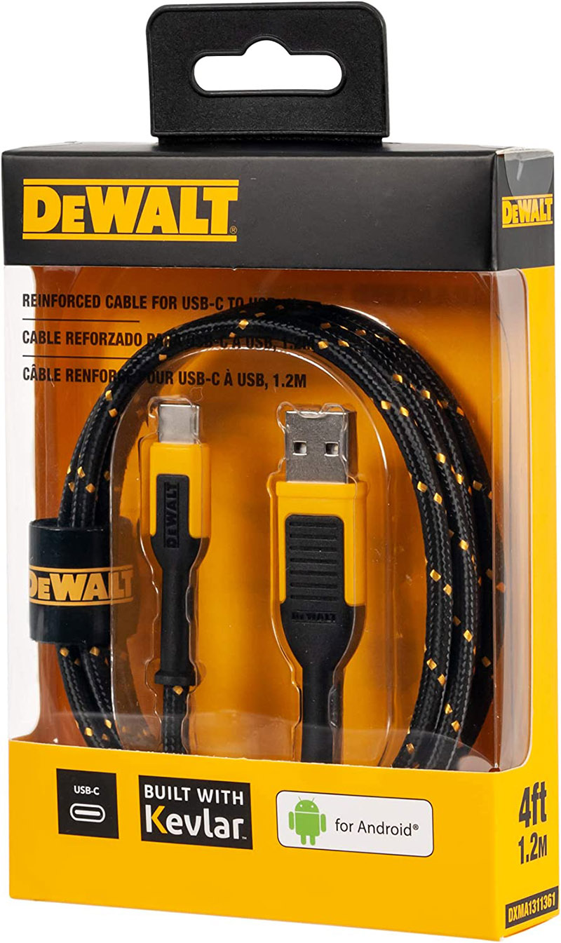 DeWalt USB-A/USB-C ケーブル (131 1361 DW2) / USBA-USBC CABLE 4'