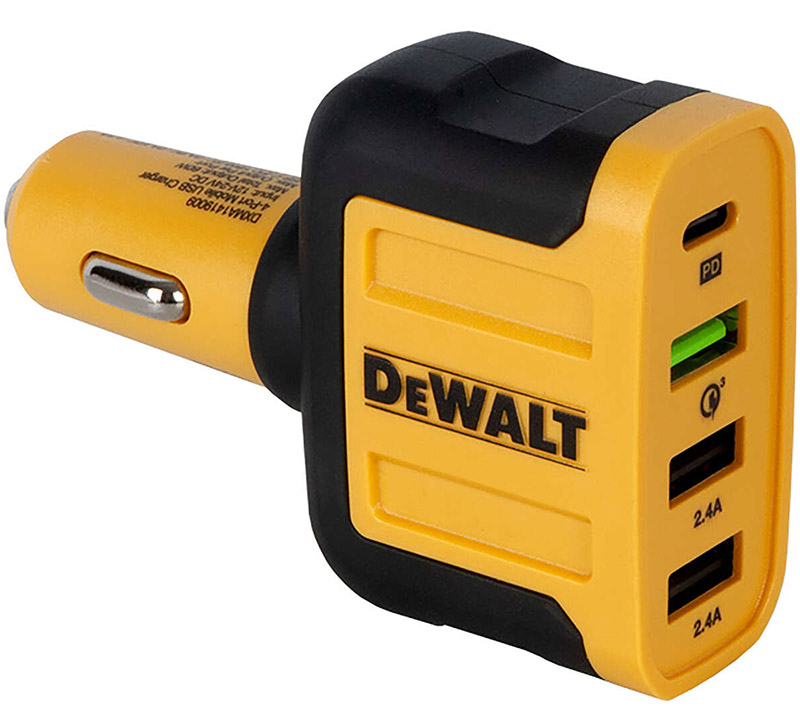 DeWalt 4ポート付車用携帯電話充電器 (141 9009 DW2) / CAR CELL CHARGER 4 PORT