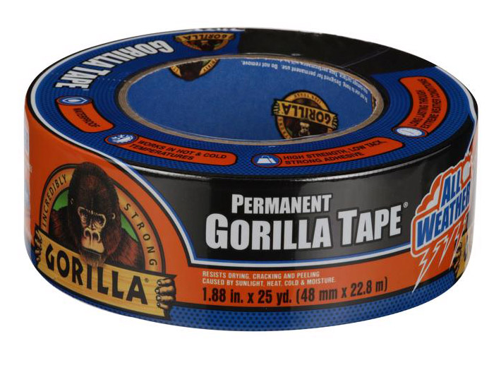 Gorilla All Weather テープ ブラック 6個セット (110418) / GORILLA TAPE 25YD BLK