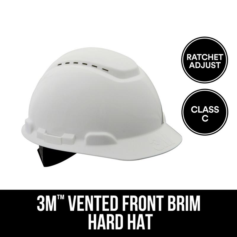 3M フロントつば付ヘルメット ホワイト (CHH-V-R-W6-PS) / FRNT BRM HARD HAT WHT 7"