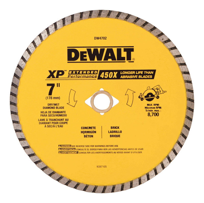 Dewalt　ドライカットダイアモンドホイール  7インチ(DW4702) / BLADE DIAMOND DRY CUT 7
