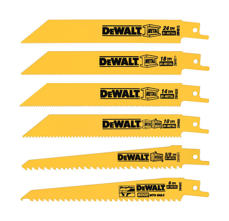 Dewalt　レシプロソーブレード ６インチ 6枚セット (DW4856) / BLADE RECIP METL/WD BG6