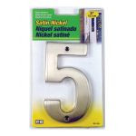 HY-KO ネジ取付式ナンバー ニッケルシルバー 5インチ「5」(BR-51SN/5) /  NUMBER 5" SAT NKL 5