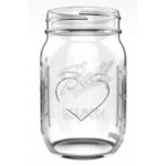 Ball Collection Elite コレクションジャー レギュラーマウス 16オンス 4個入 4パック (1440069058) / CANNING JAR HEART 4PK