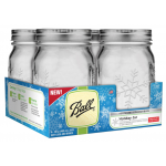 Ball Keepsake USA Stars and Stripes コレクションジャー レギュラーマウス 16オンス 4個入 4パック ( 1440069057)  / CANNING JAR SNOW FLK 4PK