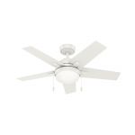 Hunter Fan Bartlett シーリングファン 44インチ ホワイト (50592) / CEILING FAN FRSH WHT 44"