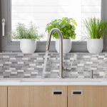 Smart Tiles 接着式壁用タイル モザイク グレー＆ホワイト 4枚入 6セット (SM1111G-04-QG) / WAL TILE CRND AGTI 9.73"