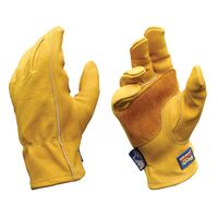 Wells Lamont   男性用牛革製高耐久ワークグローブ ゴールド M (1168M) / MENS HYDRAHYDE GLOVE M