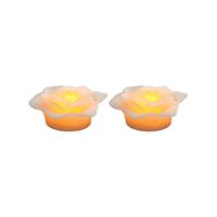 Inglow フレームレスフラワーキャンドル 2個入 (CG29353WH2) / FLAMELS FLOWER CANDLE2PK