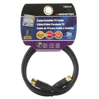 Monster Cable Hook It Up ビデオ用同軸ケーブル ブラック 90cm(140045-00) / CABLE COAX RG6 3' BLACK