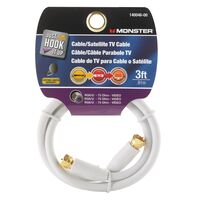 Monster Cable Hook It Up ビデオ用同軸ケーブル ホワイト 90cm (140046-00) / CABLE COAX RG6 3' WHITE