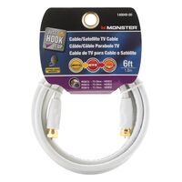 Monster Cable Hook It Up ビデオ用同軸ケーブル ホワイト 1.8ｍ (140049-00) / CABLE COAX RG6 6' WHITE