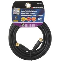 Monster Cable Hook It Up ビデオ用同軸ケーブル ブラック 3.6m (140042-00) / CABLE COAX RG6 12' BLACK