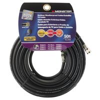 Monster Cable Just Hook it Up 防水性ビデオ用同軸ケーブル 15m (140040-00) / CABLE COAX RG6 50' BLACK