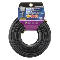 Monster Cable Just Hook it Up 防水性ビデオ用同軸ケーブル 100フィート 2パック (140038-00) / CABLE COAX RG6 100' BLK