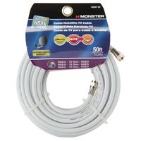 Monster Cable Hook It Up ビデオ用同軸ケーブル ホワイト 15m (140047-00) / CABLE COAX RG6 50' WHITE