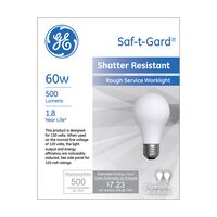 GE Lighting Saf-T-Gard 白熱電球 ソフトホワイト 60W 2個入 (72549)