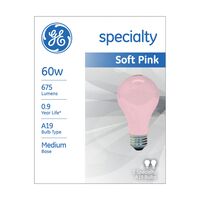 GE Lighting 白熱電球 ピンク 60W 2個入 12パック (97483)