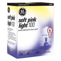 GE Lighting 白熱電球 ピンク 100W 2個入 12パック