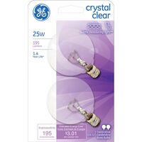 GE Lighting グローブ型白熱電球 ホワイト 25W 2個入6パック (17722)