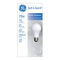 GE Lighting Saf-T-Gard 白熱電球 ホワイト 75W 6パック (46895)