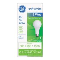 GE Lighting 3ウェイ電球 ソフトホワイト 30/70/100ワット 12パック (97493)