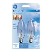 GE Lighting Reveal 装飾白熱電球 ウォームホワイト 60W 2個入6パック (48714)