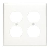 Leviton ナイロン製コンセント用ウォールプレート 2ギャング ホワイト (80716-00W) / WALLPLT NYLON 2G DPLX WH