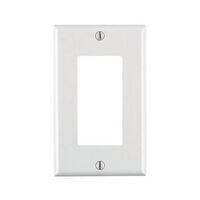 Leviton プラスティック製ロッカーウォールプレート 1ギャング ホワイト 10枚入 (80401-WMP) / WALPLAT 1G DCR WH 10PK