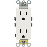 Leviton Decora コンセント 15A 125V ホワイト (05325-0WS) / RECEPT GRND DPLX DECOR W