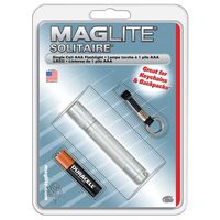 Maglite Solitaire キーリング付白熱懐中電灯 2ルーメン シルバー (SK3A106) / FLASHLITE SLTRE AAA SLVR