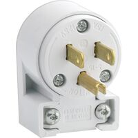 Leviton PVC偏光アングルプラグ ホワイト (020-515AN-00W) / ANGLE GROUND PLUG 15A WH