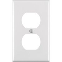 Leviton プラスティック製2口コンセントウォールプレート 1ギャング  ホワイト (88003-000) / RECEPTACLE WALLPLATE1GWH