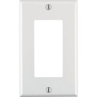 Leviton プラスティック製GFCI/ロッカーウォールプレート 1ギャング (80401-00W) / DECORA WALLPLATE 1G WHT