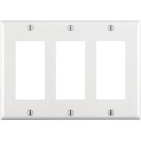 Leviton Decora GFCI/ロッカーウォールプレート 3ギャング ホワイト (80411-00W) / DECORA WALLPLATE 3G WHT