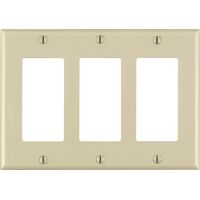 Leviton Decora GFCI/ロッカーウォールプレート 3ギャング アイボリー (80411-00I) / DECORA WALLPLATE 3G IV