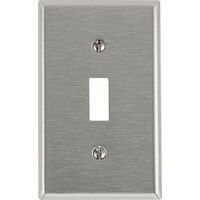 Leviton ステンレススティール製トグルウォールプレート 1ギャング シルバー (84001-000) / SWITCH WALLPLATE 1G STL