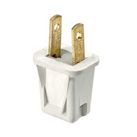 Leviton サーモプラスティック製非偏光プラグ ホワイト 2個入 (C22-00123-00W) / EASY 2WRE PLUG WHT 2PK